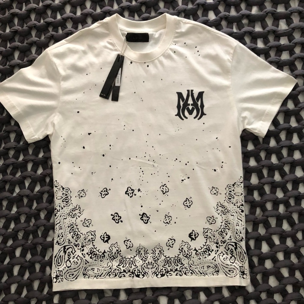 Amiri Bandana Print White Tee